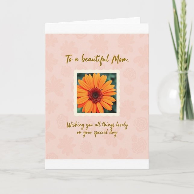 Fiery Floral Mothers Day Card (Front)