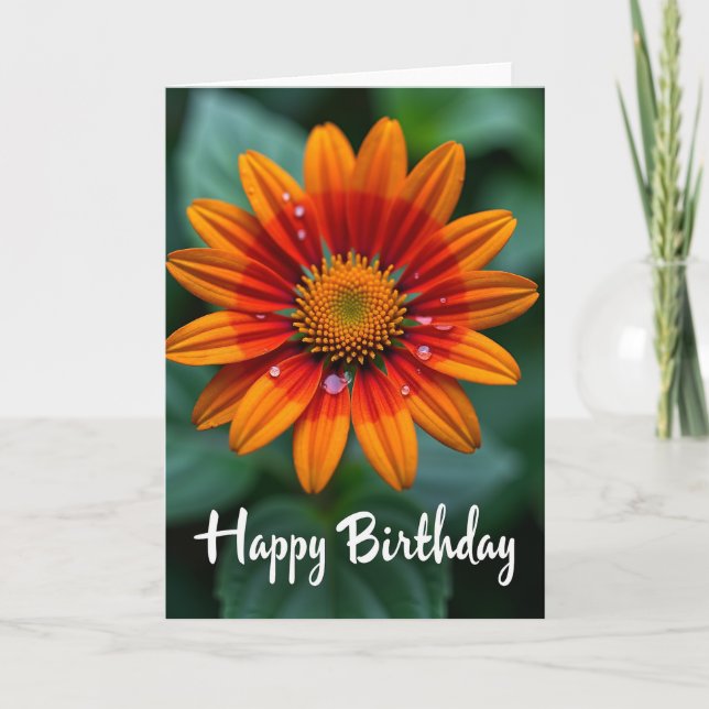 Fiery Flower Birthday Card (Front)