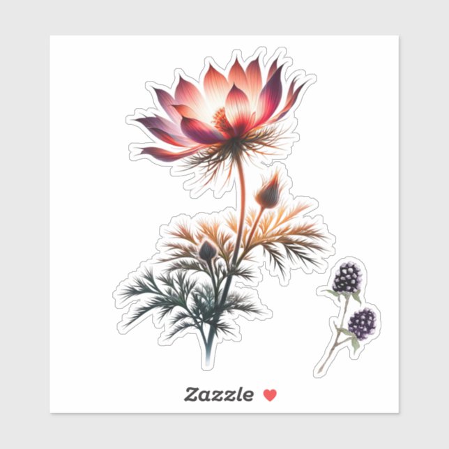 Fiery Flower  Sticker (Sheet)