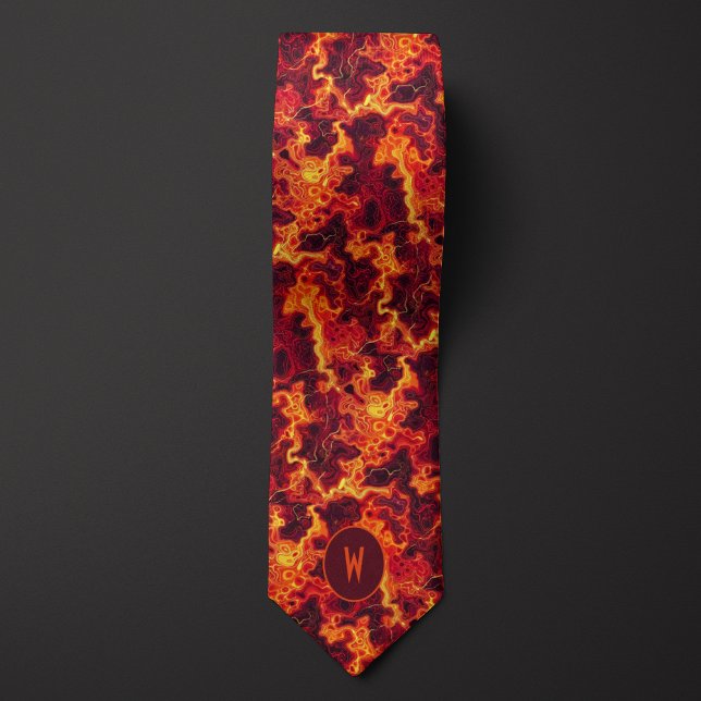 Fiery Fluorescent Lava Abstract Neck Tie (Creator Uploaded)