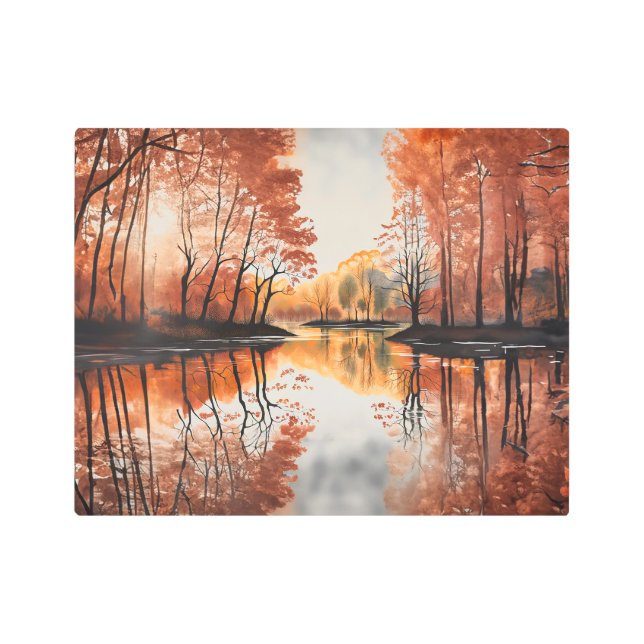 Fiery Forest Metal Print (Front)