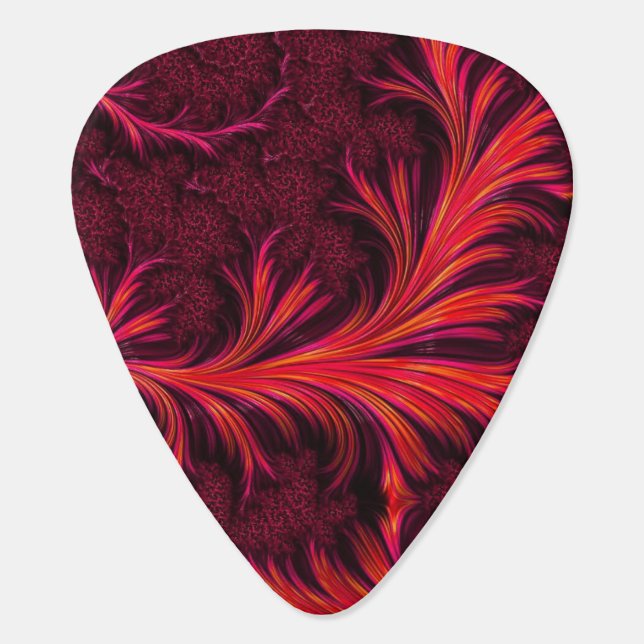 Fiery Fractal Guitar Picks (Back)