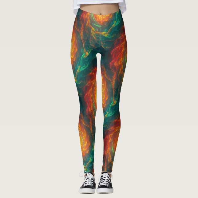 fiery fractals leggings (Front)