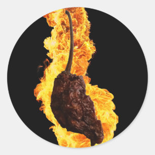 Fiery Ghost Pepper Classic Round Sticker