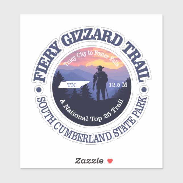 Fiery Gizzard Trail (rd2) Sticker (Sheet)