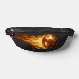 Fiery Golden Flames - Pickleball Player Life Black Fanny Pack