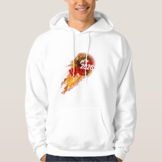 Fiery Golden World Cup 2026 Football Graphic Desig Hoodie