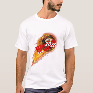 Fiery Golden World Cup 2026 Football Graphic Desig T-Shirt