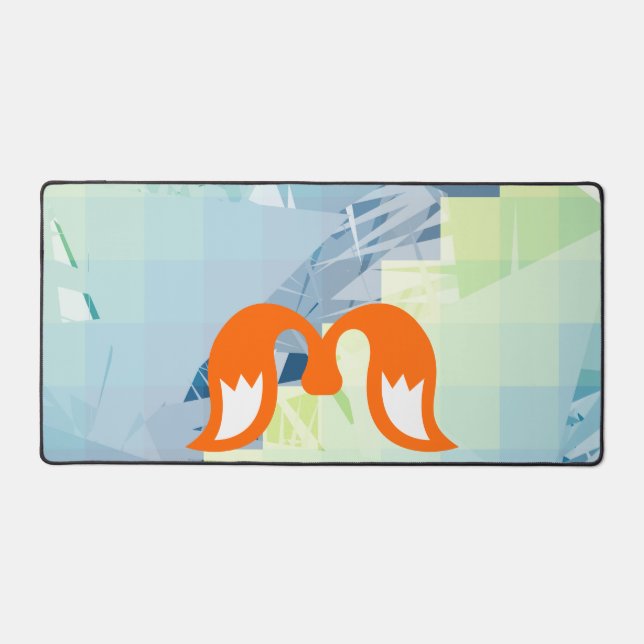 Fiery Gradient Wings M Letter Desk Mat (Front)