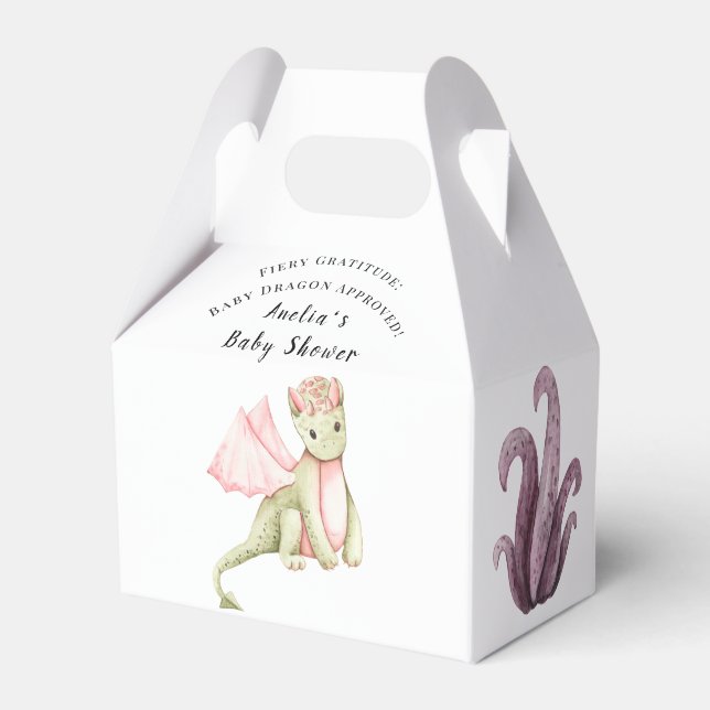 Fiery Gratitude: Baby Dragon Approved! Favor Boxes (Front Side)