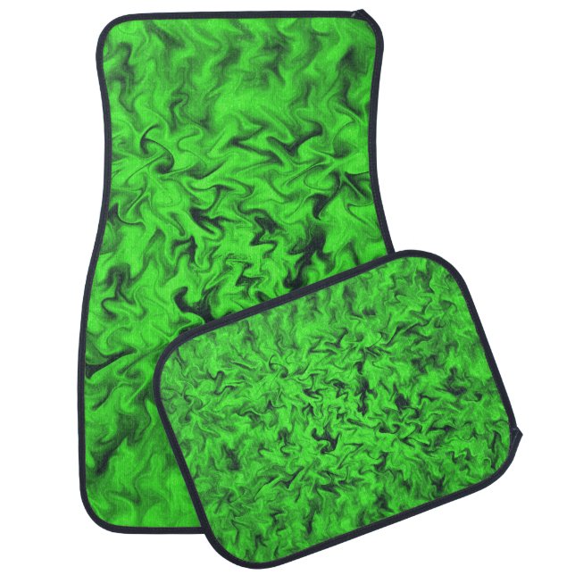 Fiery Green Car Floor Mat (Set)