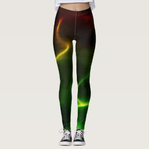 Fiery Green Flames Leggings