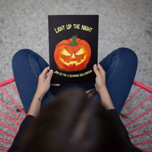 Fiery Grin Halloween Jack_O_Lantern Invitation