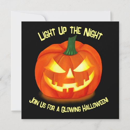 Fiery Grin Halloween Jack_O_Lantern Invitation
