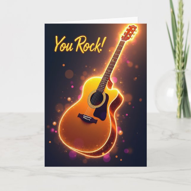 Fiery Guitar Fathers Day Card (Front)