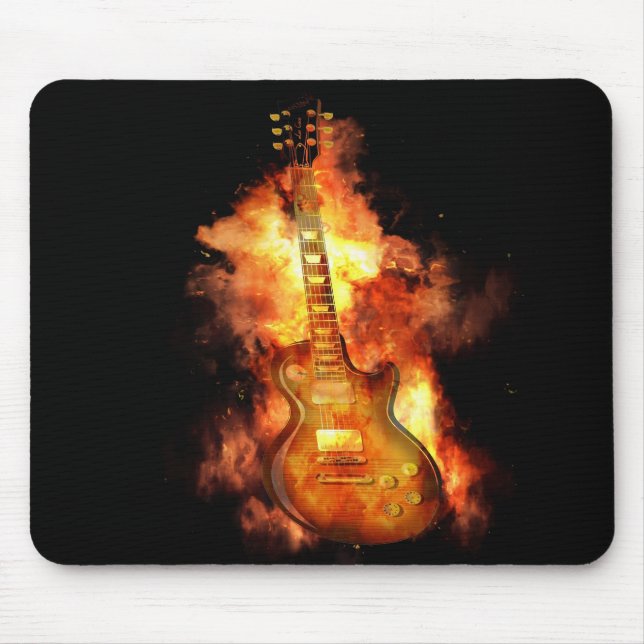 Fiery guitar mouse pad (Front)