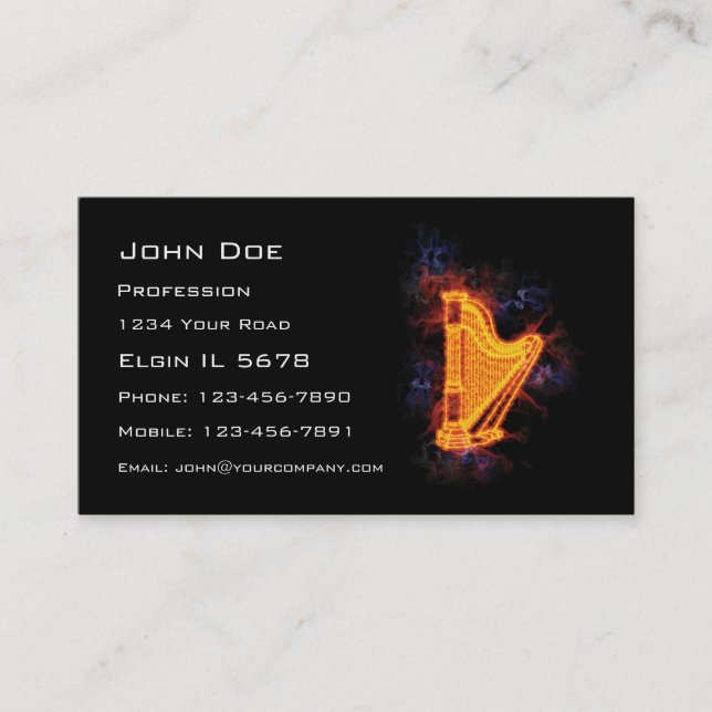 Fiery Harp Business Card (Front)