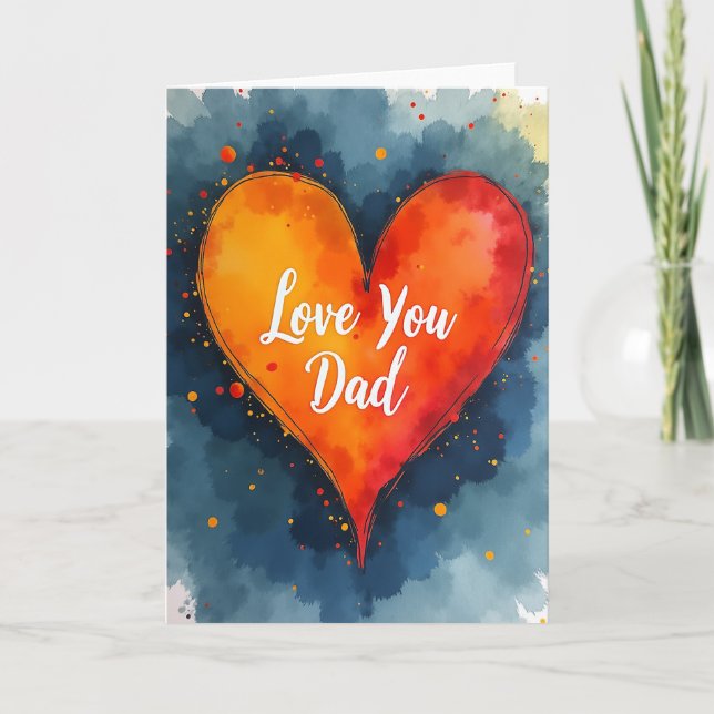 Fiery Heart Fathers Day Card (Front)