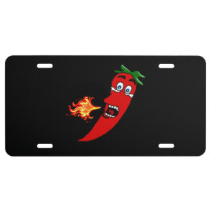 Fiery Hot Pepper  License Plate