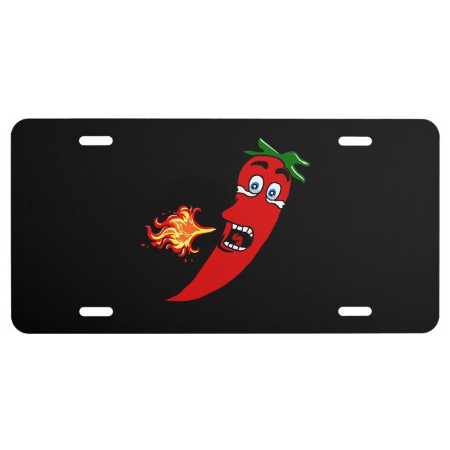 Fiery Hot Pepper  License Plate (Front)