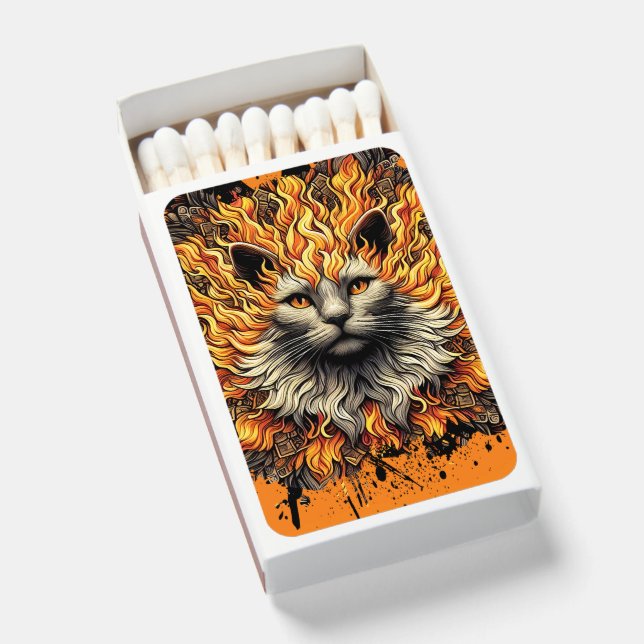 Fiery Inferno Cat Matchboxes (Front Open)