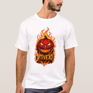 Fiery Jack-O'-Lantern Monster Halloween T-Shirt