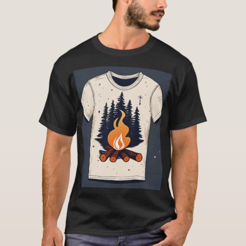 Fiery Jungle T_shirt wrapped in streams of fire 