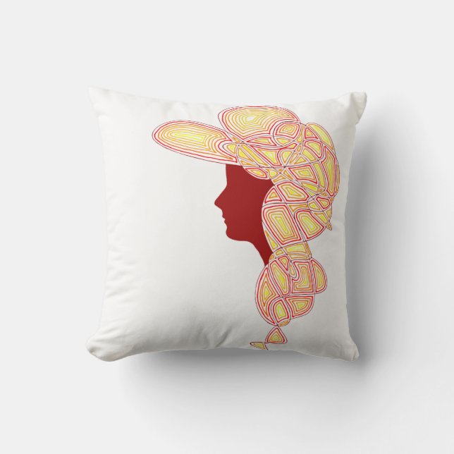 Fiery Lady Throw Pillow (Front)