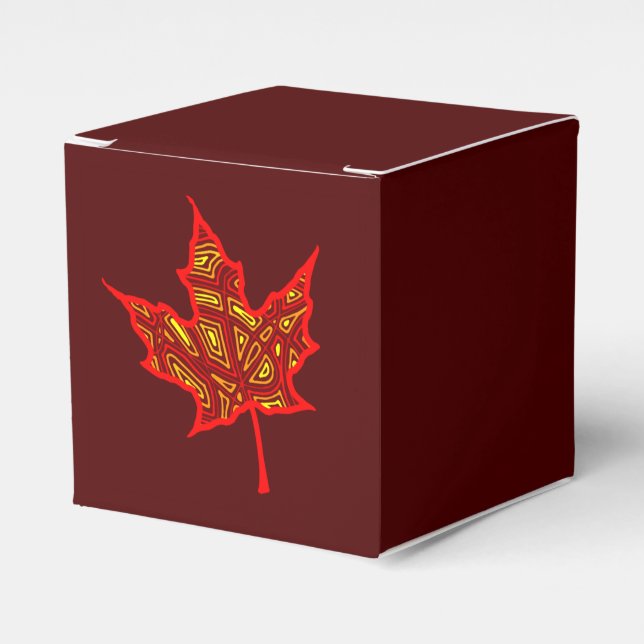 Fiery Leaf Favor Boxes (Front Side)