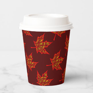 Fiery Leaf Paper Cup