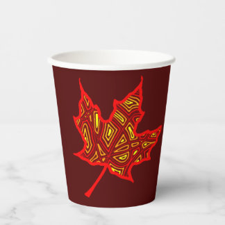 Fiery Leaf Paper Cup