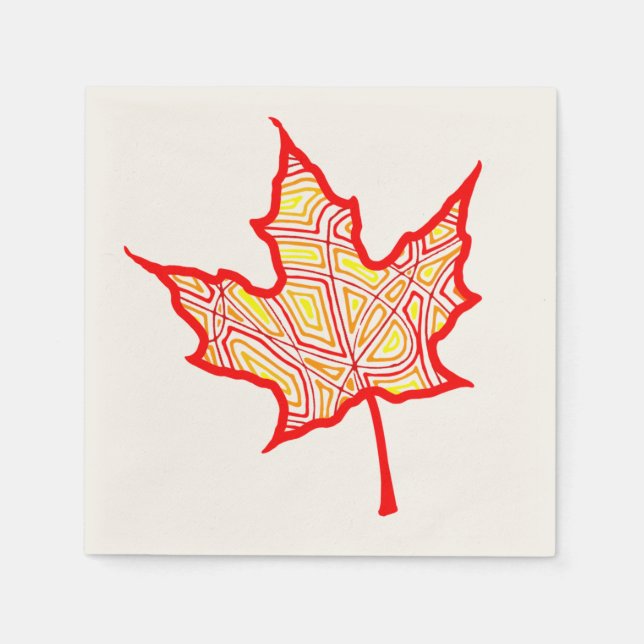 Fiery Leaf Paper Napkins (Front)
