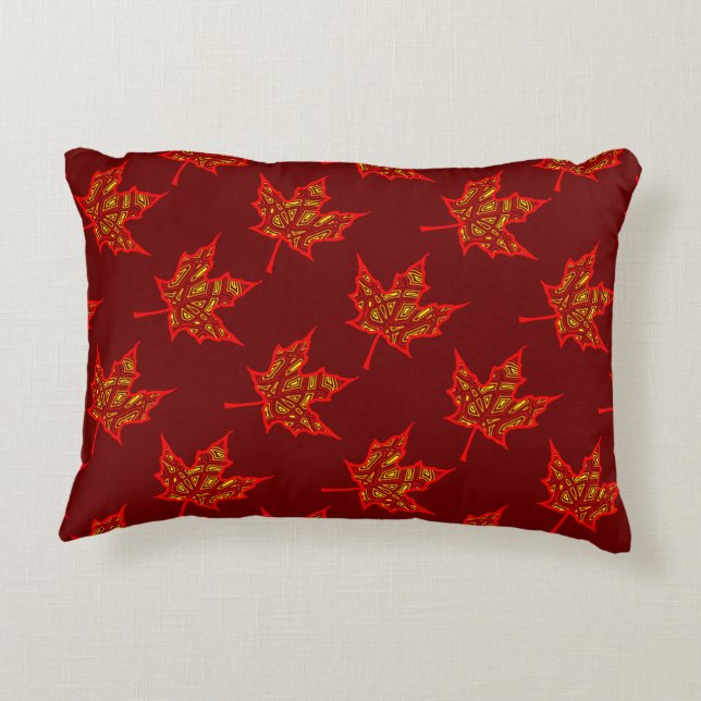 Fiery Leaves Decorative Pillow (Back)
