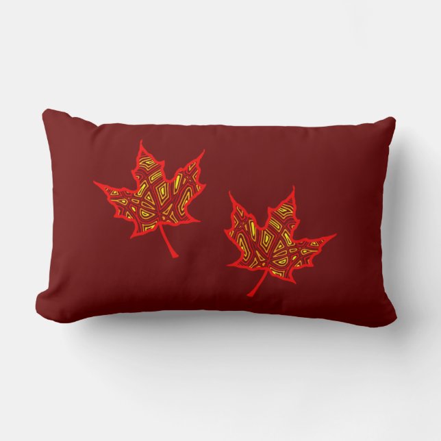 Fiery Leaves Lumbar Pillow (Front)