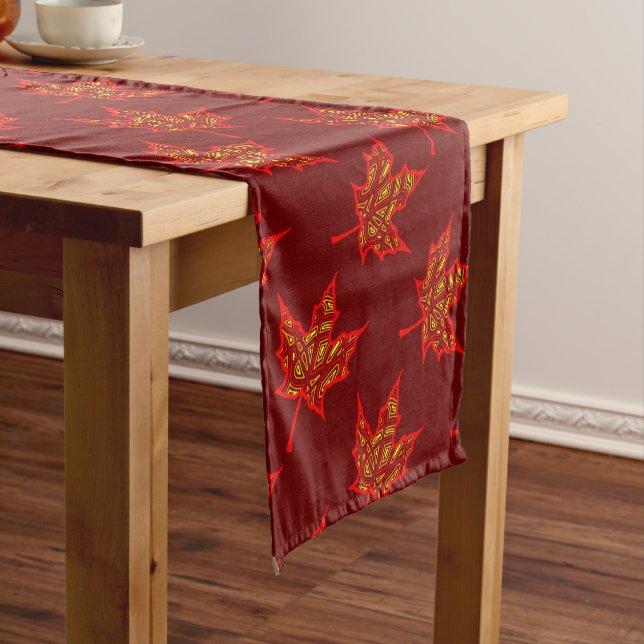 Fiery Leaves Short Table Runner (In Situ)