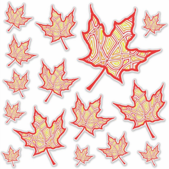 Fiery Leaves Sticker (Front)