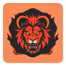 Fiery Lion Head Illustration
