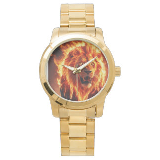 fiery lion, lion watch, fire lion, gold watch men,