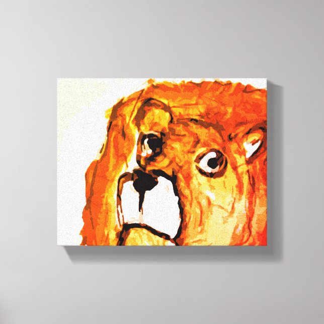 Fiery Lion Stretched Canvas Print (Front)