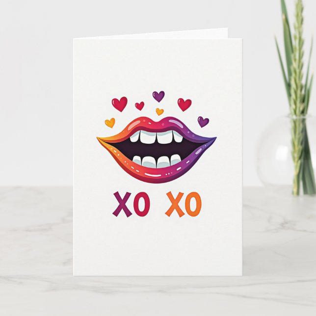 Fiery Lips Xo Xo Art Card (Front)