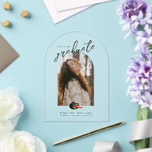 Fiery Mascot Emblem Acrylic Invitations