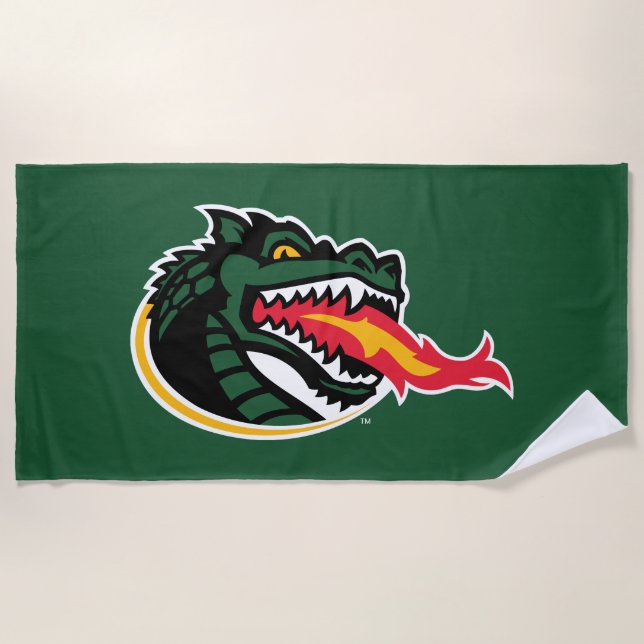 Fiery Mascot Emblem Beach Towel (Front)