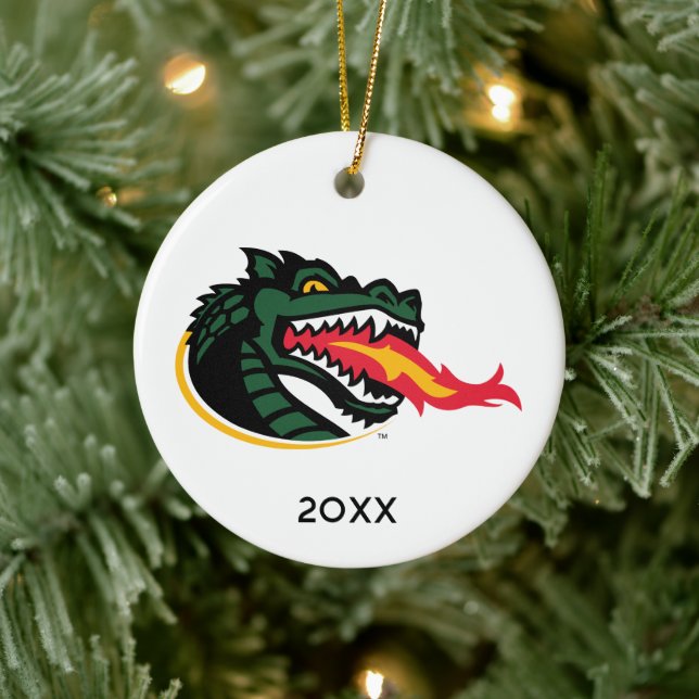 Fiery Mascot Emblem Ceramic Ornament (Tree)