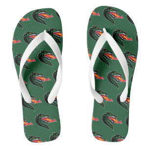 Fiery Mascot Emblem Flip Flops