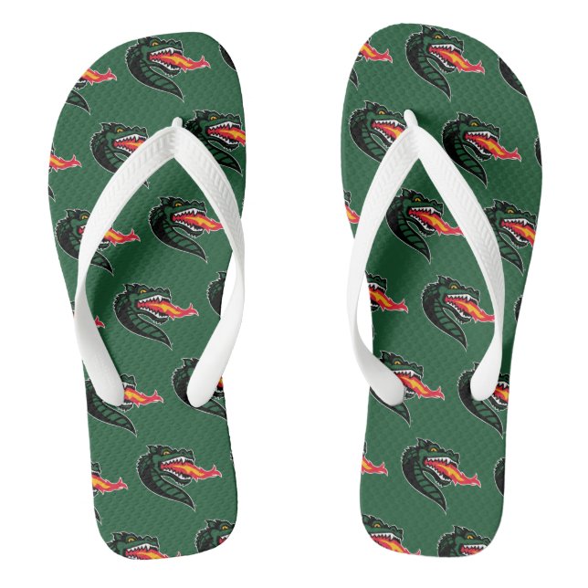 Fiery Mascot Emblem Flip Flops (Footbed)