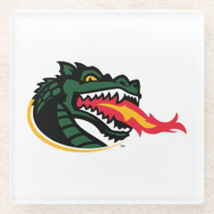 Fiery Mascot Emblem Glass Coaster