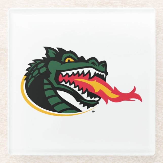 Fiery Mascot Emblem Glass Coaster (Front)