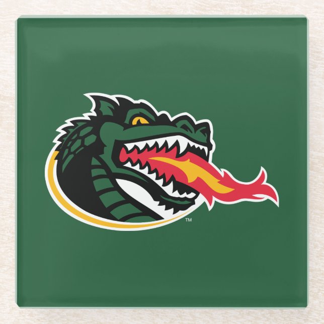 Fiery Mascot Emblem Glass Coaster (Front)