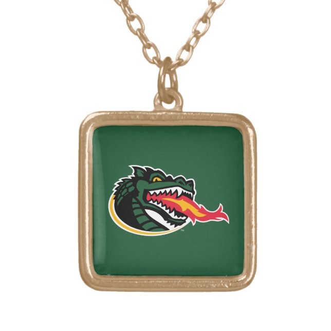 Fiery Mascot Emblem Gold Plated Necklace (Front)