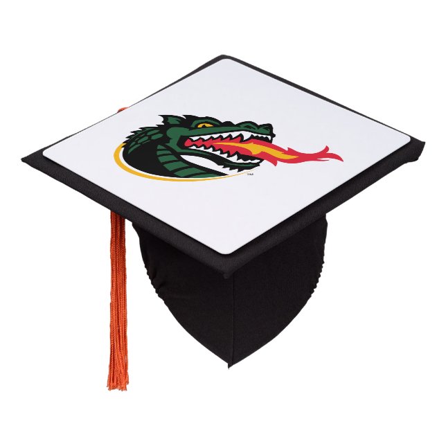 Fiery Mascot Emblem Graduation Cap Topper (Angled)